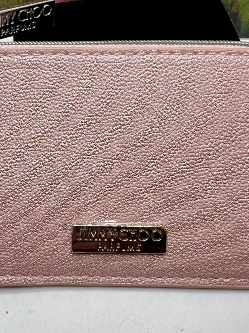 Jimmy Choo Parfums Metalic Pink Zipper Card/Coin Pouch